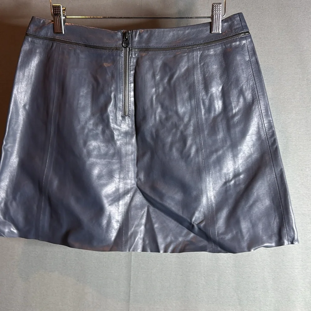 Black Faux Leather A-Line Mini Skirt